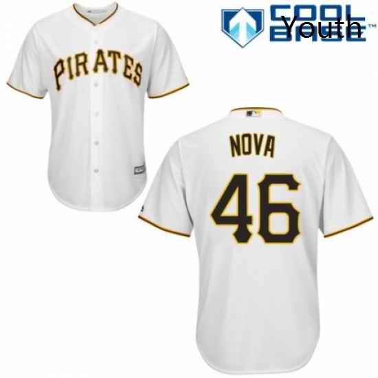 Youth Majestic Pittsburgh Pirates 46 Ivan Nova Authentic White Home Cool Base MLB Jersey